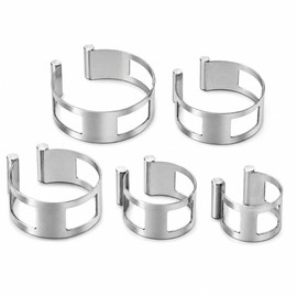 Upgraded Heavy-Duty Exhaust Tacking Band Set (5PCS) - 304 Stainless Steel, 2" to 4" Sizes, Extra Wide & 10% Thicker Design for Precise TIG Welding Alignment