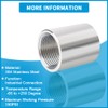 Quickun 304 Stainless Steel Pipe Coupling Fitting, 3/4" x 3/4"