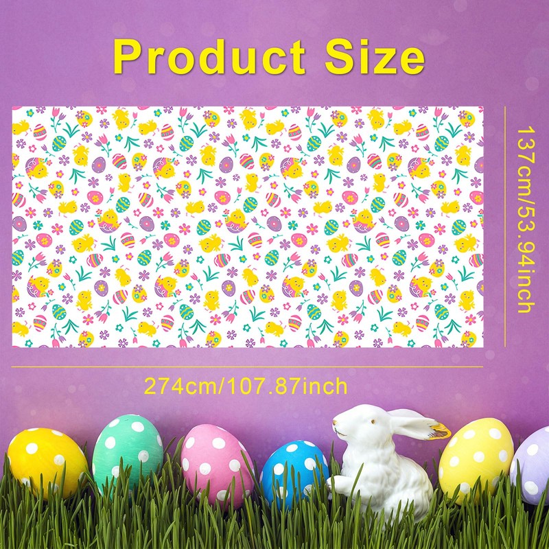 iwiio Easter Table Cloth, Easter Decorations Table Cover, Easter Plastic