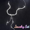 Campsis Crystal Rhinestone Bow Choker Necklace, Silver Adjustable Length