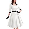 MUXXN Women's 50s Retro Casual Swing Midi Dress 3/4 Sleeve