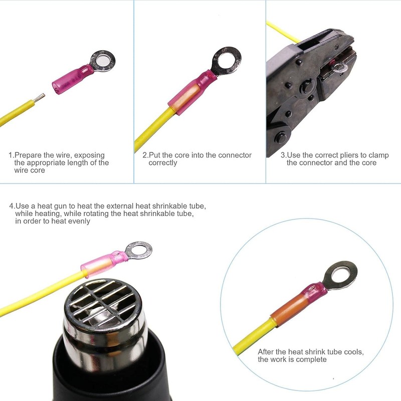aikoolwer 240PCS Heat Shrink Wire Connectors Waterproof Insulated Automotive Marine