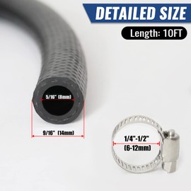 Dutreg 8 mm Fuel Line 3 Metres 5/16 Inch NBR Petrol Hoses Rubber for Boat Motorcycle Lawn Mower Truck Car