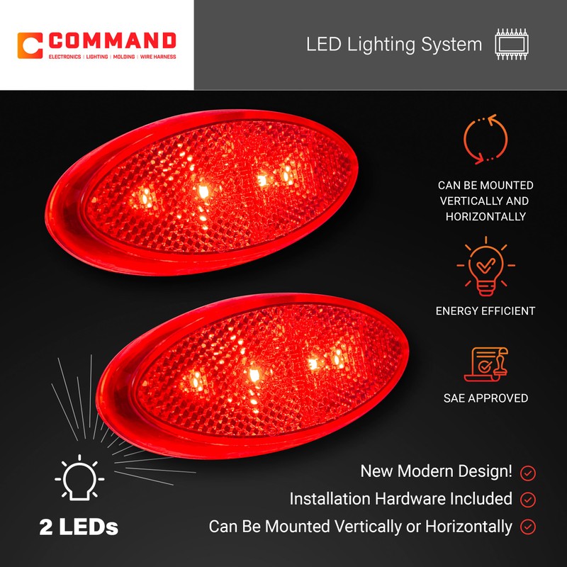 Command Electronics OEM 12V LED RV & Trailer Oval Clearance