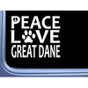 EZ-STIK Great Dane Peace Love L629 Dog Sticker 6" Decal
