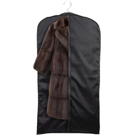 60" Luxury Fur Coat Cotton Blend Cloth Garment Bags for Travel & Hanging Clothes (Black) - Suit Covers Garment Bag for Men & Women Dress Bag - Closet Storage Suit Bag, Dress Bags, Coat Storage