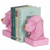 Pink Dog Book Ends for Shelves,Set of 2 Decorative Bookends