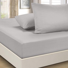 Imperial Rooms Single Fitted Sheet 16"/40CM - Extra Deep Brushed Microfiber Bed Sheets Easy Care Soft Breathable Fitted Bed Sheet - Shrinkage and Fade Resistant (Grey)