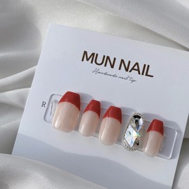 MunNail Red French✨Super Special Fall New Arrival Discount - Ballerina / MunNail 레드프렌치✨초특가가을신상할인 - 발레리나