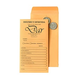 Tithe and Offering Envelopes for Church (Spanish Version) (100)