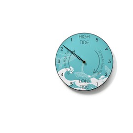 Tide Wall Clock - Round Clock - Sea Tide Tracker - Whale Unique Wall Decor - Ocean Waves - Tidal Clock - Beach Home - Optional RGB LED 5V