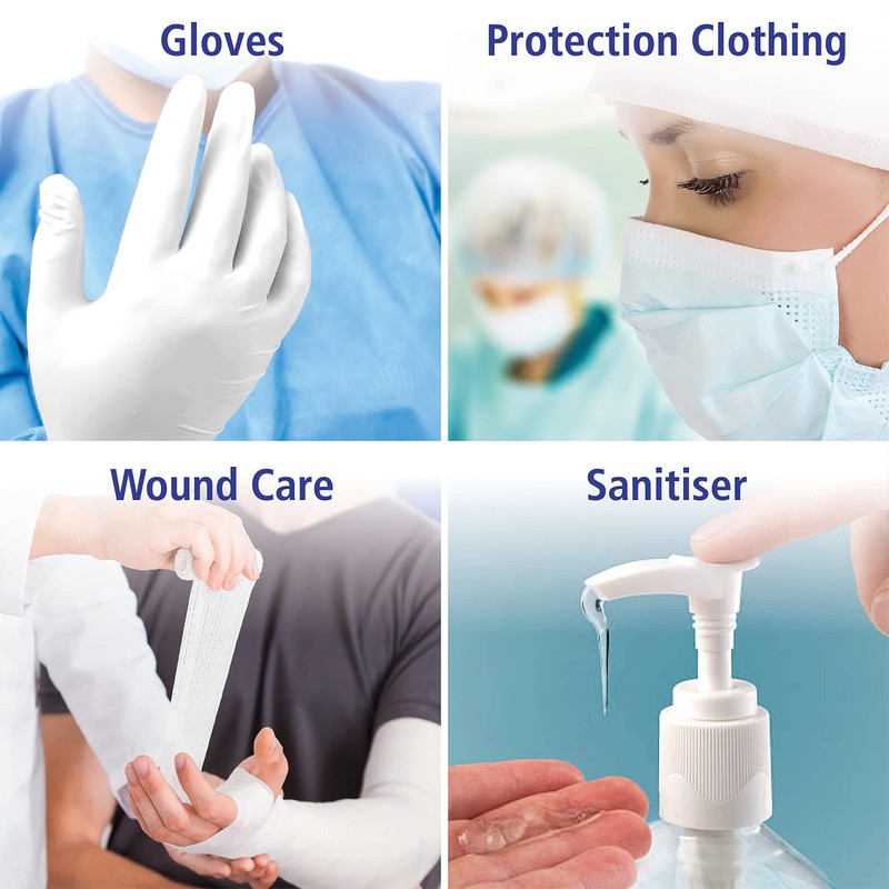 Meditrade BlueGen, Blue Vinyl Examinaiton Gloves, X-Large, N/S, P/F, x100