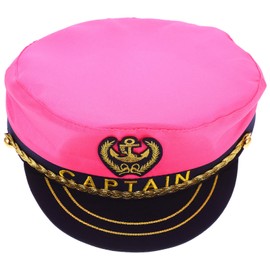 Gadpiparty Captain Hat,Sailor Hat Boat Captain Hat Sea Cap Adjustable Boat Costumes Hat Sailors Sea Cap Adult Sailor Cosplay Costume Accessory Pink
