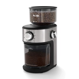 Mr. Coffee Burr Coffee Grinder Automatic Grinder with 18 Presets for French Press Drip and Espresso 18-Cup Capacity Stainless Steel