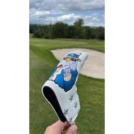 Magic Eagle Golf Putter Headcover Magnetic Closure Golf Blade Putter Cover (White)