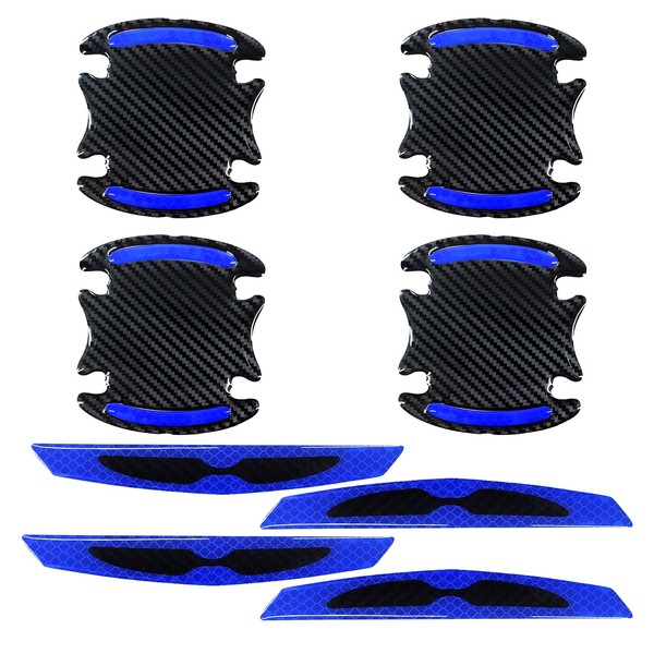 SHMZK 8PCS Car Door Handle Scratch Protector, 3D Carbon Fiber