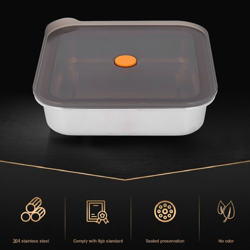 316 Stainless Steel Food Storage Container Vacuum Sealed Metal Food
