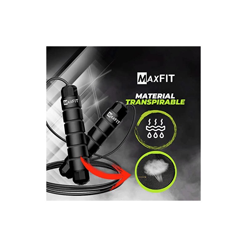 Cuerda para saltar MAXFIT, Fácilmente Ajustable Manijas Cómodas, 300CM Cable,