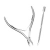 2Pcs Cuticle Clipper Tools Cuticle Cutter Cuticle Pusher Professional Nipper