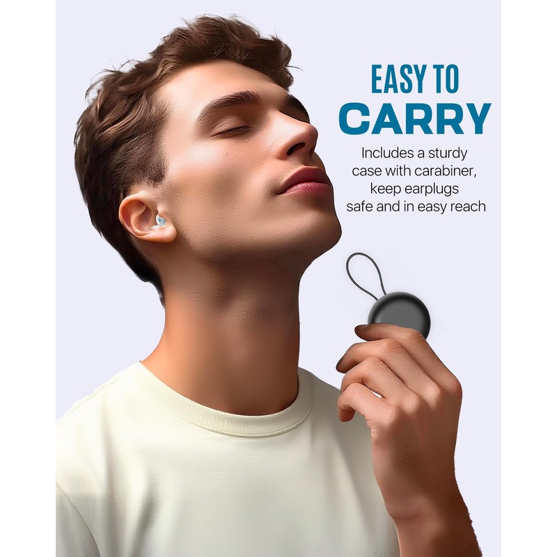 Ear Plugs for Sleep, Comfortable Reusable Noise Cancelling Earplugs, Hearing