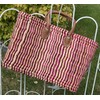 LaFiore24 Women's Shopping Basket, Natural Handbag, Handbag, Small - Red
