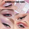 Glitter Shimmer Eyeshadow Palette for Women, Pink Snow White Long
