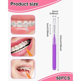 TPZORJX 50 Stück Interdentalbürsten,Interdentalreiniger Wiederverwendbar mit Etui zur Reinigung enger Zahnzwischenraumbürsten Biegsamer,Werkzeuge Zahnreinigung für Kinder,Männer,Frauen(5 Farben)
