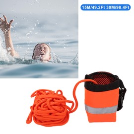 VGEBY Water Floating Rope, Durable Throw Rope Bag Orange Reflective Rope Life Saving Floating Rope Water Sports Outdoor Saving Equipment(15M) Water Sports