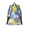 Duduho Blue Yellow And Navy Chrysanthemum Flowers Backpack 15.7 Inch