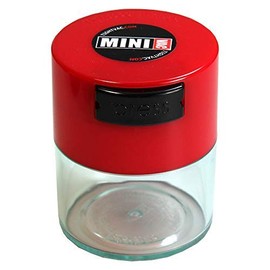 Minivac - 10g to 30 grams Airtight Multi-Use Vacuum Seal Portable Storage Container for Dry Goods, Food, and Herbs - Red Cap & Clear Body