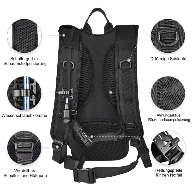 Wiserset Hydration Backpack with 3L TPU Bladder, Tactical Molle Backpack