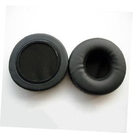 DOITOOL 2pcs Round Earphone Earmuff Replacement Covers Diameter Leather Ear Pads for Headsets Comfortable Sponge Cushions Black Color Easy to Install for Enhancing Sound Quality