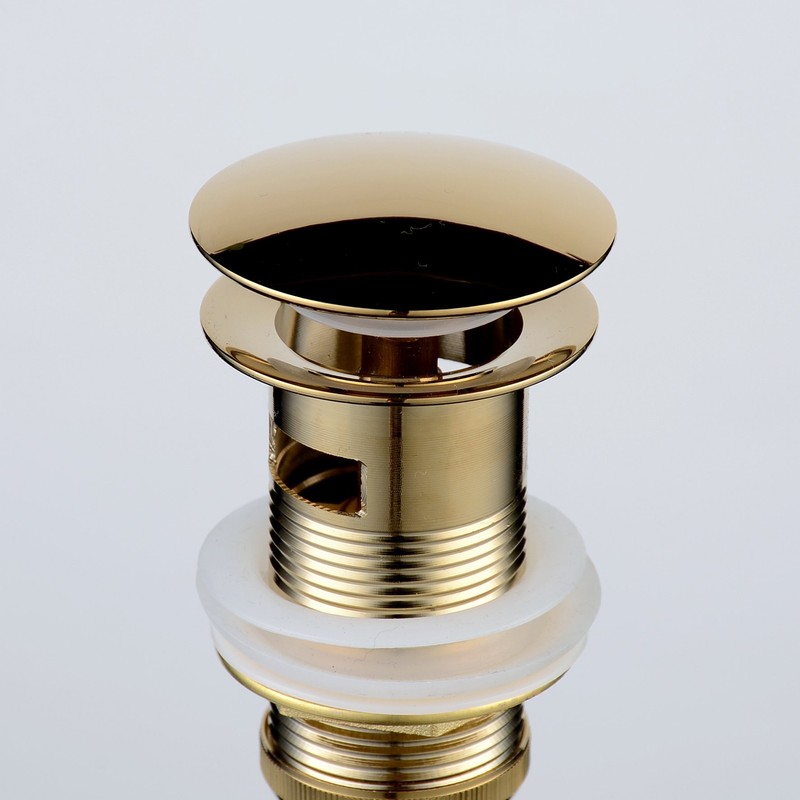 Beelee Pop Up Drain Stopper with Overflow, Gold Sink Drains