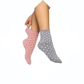 alber's SENSITIVE - 5 Pairs Women's Cotton Crew Socks, Super Comfort, Non Binding Top, for Sensitive Feet | Fantasy Mix 2 | Size 5.5-7