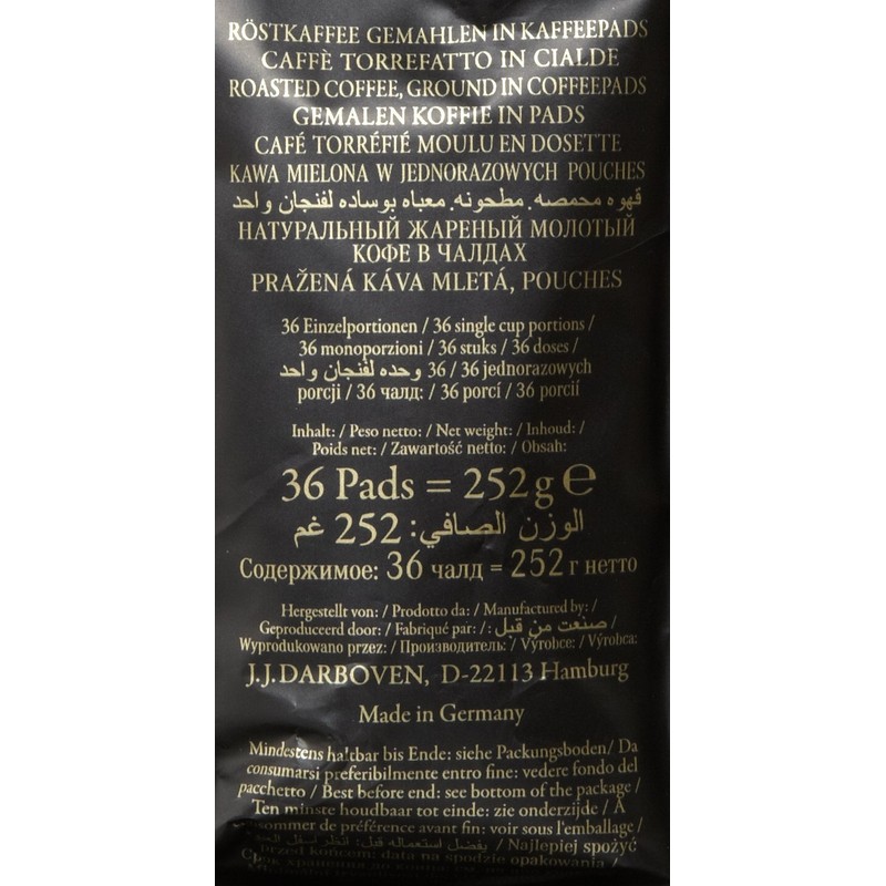 Darboven Coffee Alberto Espresso Pads, Pack of 36, 2 x