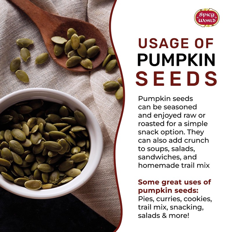 Spicy World Raw Pumpkin Seeds 5 LB Bag - Shelled,