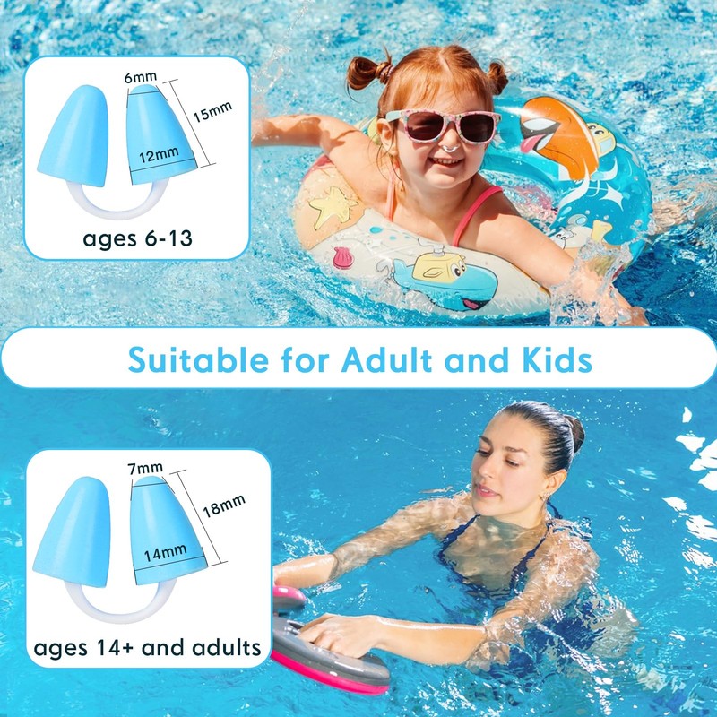 2PCS Painless Nose Plugs for Swimming,Kids & Adults,Stuff Into Nose