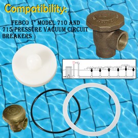 Deecaray 710 1" Repair Pressure Vacuum Breakers Kit, 901-549 Bonnet and Poppet Assembly, Compatible with Febco 1" Model 710 and 715 Pressure Vacuum Breakers