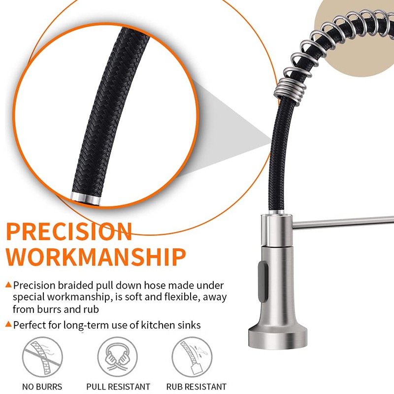 OWOFAN Kitchen Faucet with Pull Down Sprayer Industrial 1 Handle