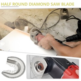 VGOL Pack of 2 64 mm Semicircle Diamond Saw Blade Quick Release Cutting Blade Oscillating Multifunctional Tool Diamond Blades Grit Joint Removal Compatible with Bosch Compatible with Dewalt