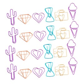 TEHAUX 60pcs Creative Hollow Paper Clips Set Adorable Clips for Document Organization Office and School Supplies Cute Decorative Paperclips Designs