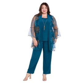 R&M Richards Women's Blooming Grace Ensemble, Peacock