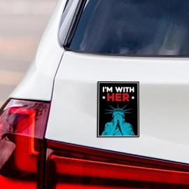 I'm with Her Statue of Liberty Magnet, Anti-Trump Magnet, Equality, Lady Liberty, Democracy, Anti Racism, VP9272-6" x 4.5"