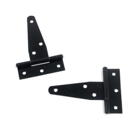 Geesatis 4 PCS T Hinge Decorative Hinge Door Gate Cabinet Shed Hinge, T-Strap Hinges, with Mounting Screws, Black, Length 3"