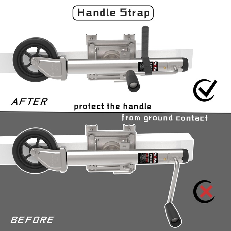 TOWKING Upgraded Spoke Wheel Trailer Jack, 10" Vertical Movement, 1500