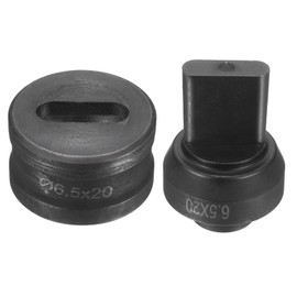sourcing map Hydraulic Hole Punch Die Φ6.5×20mm Oval Hole 40Cr Steel Electric Punching Kit for CH60 Electric Punching Machine, Black