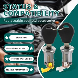 Autokay 2Pcs Left & Right Door Lock Set W/Key Fit for Nissan Pickup Hardbody D21 Nava...