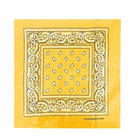 JOPHY & CO. 100% Cotton Bandanas for Women Men Children Unisex with Paisley Pattern Headwear Scarf for Hair/Neck/Wrist/Head COD.644, Yellow paisley