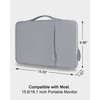 Soulgo PU Leather 15.6" 16.1" Portable Monitor Case with Back