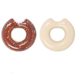 Amacoam Inflatable Donut Ring Pool Inflatable Donut Swimming Ring Pool Float for Adults and Kids 75cm Swim Ring Summer Water Toy Donut Pool Inflatable Floats Pool Toys for Pool Party Beach, Brown